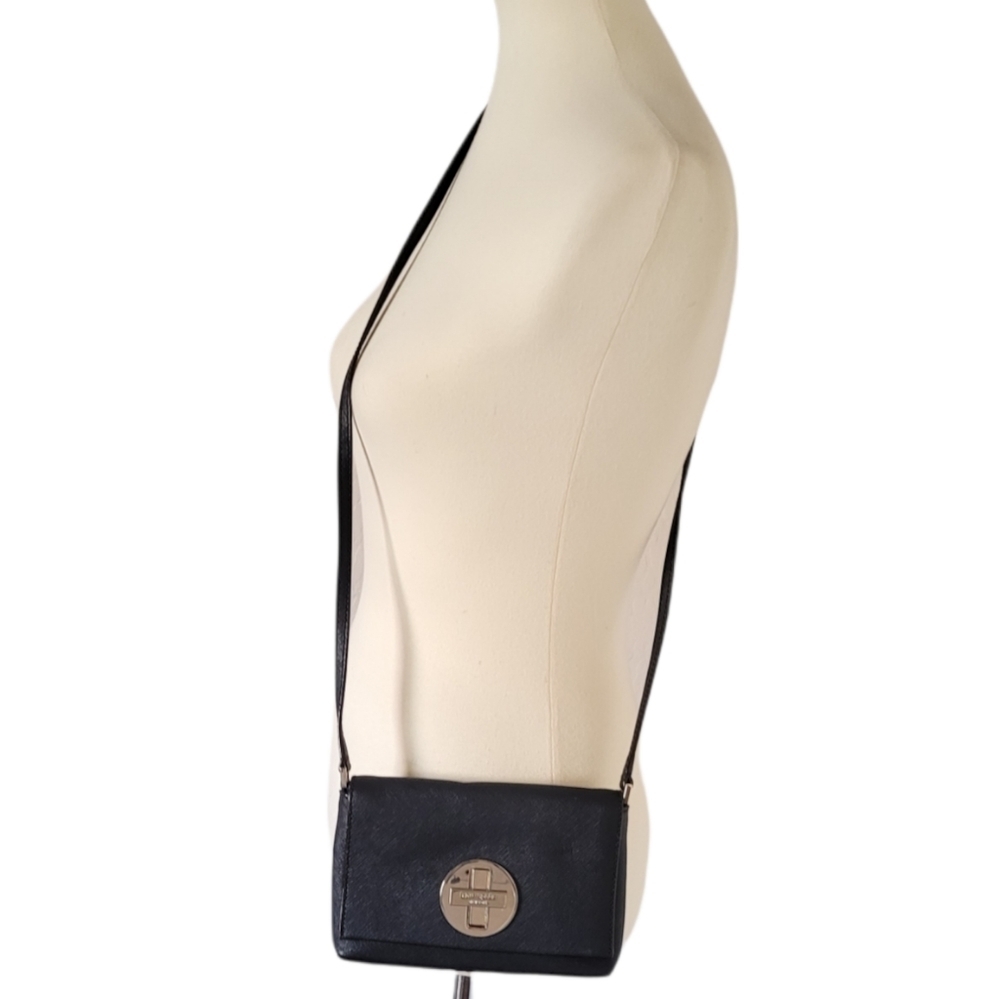 kate spade Newbury Saffiano Black Turn‎ Lock Crossbody Bag
